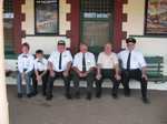 Each day the volunteer "staff" dress up and run the train