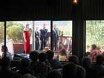 Full house and singers on the truck outside