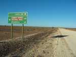 Major turnoff with roadside sign