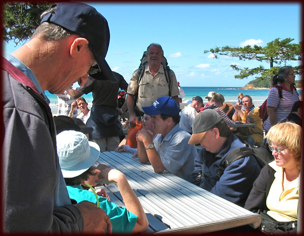 Jeff at Manly Beach, Sydney get-together with the DeafBlind NSW group